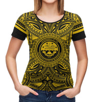 Federated States of Micronesia T Shirt FSM Coat of Arms Polynesian Gold Black - Polynesian Pride