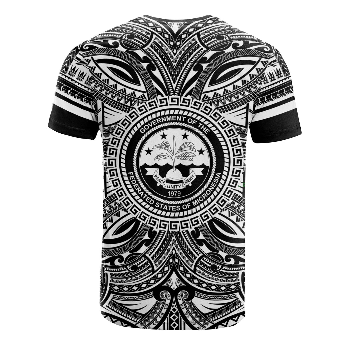 Federated States of Micronesia T Shirt FSM Coat of Arms Polynesian White Black - Polynesian Pride