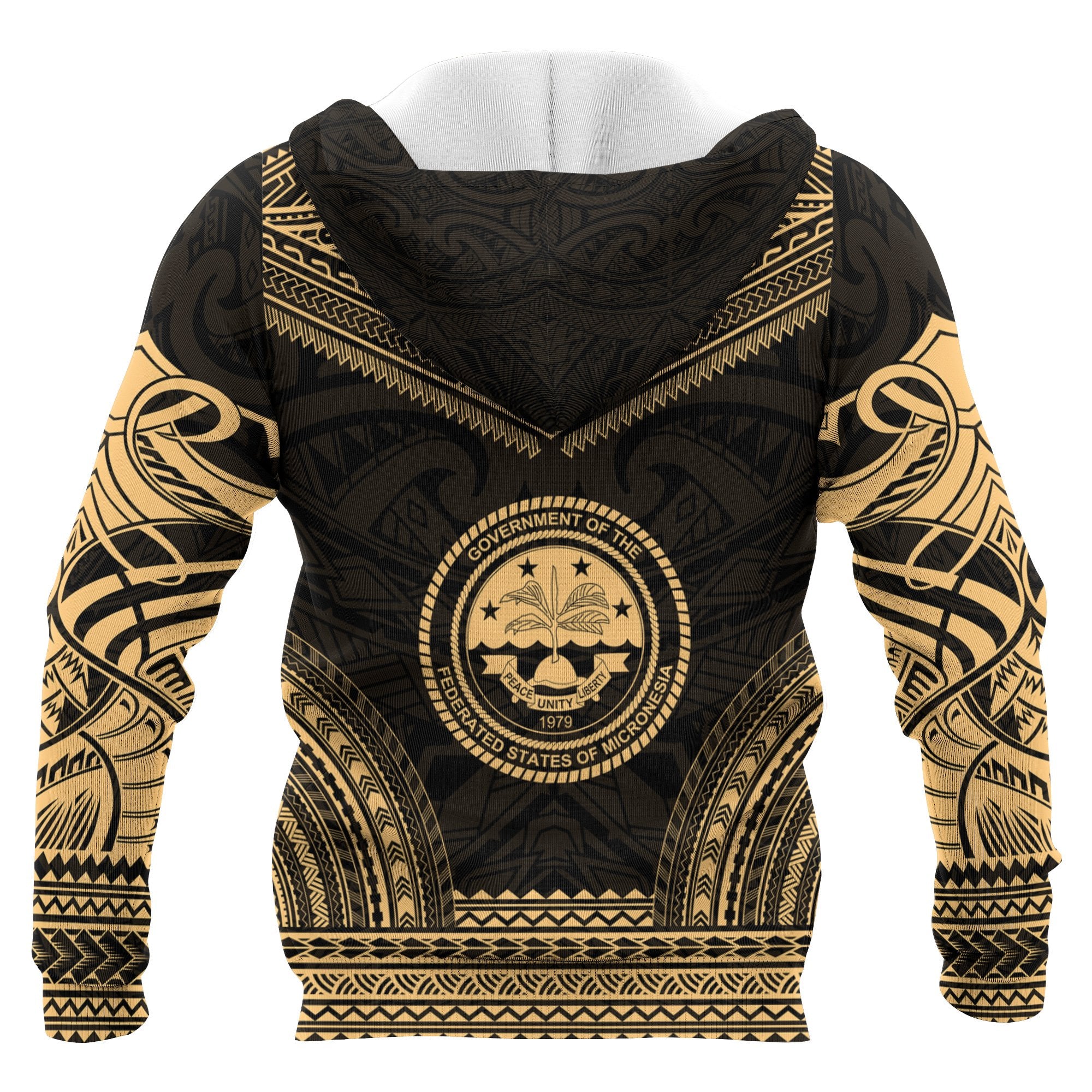 Federated States of Micronesia Polynesian Chief Custom Hoodie Gold Version Unisex Gold - Polynesian Pride