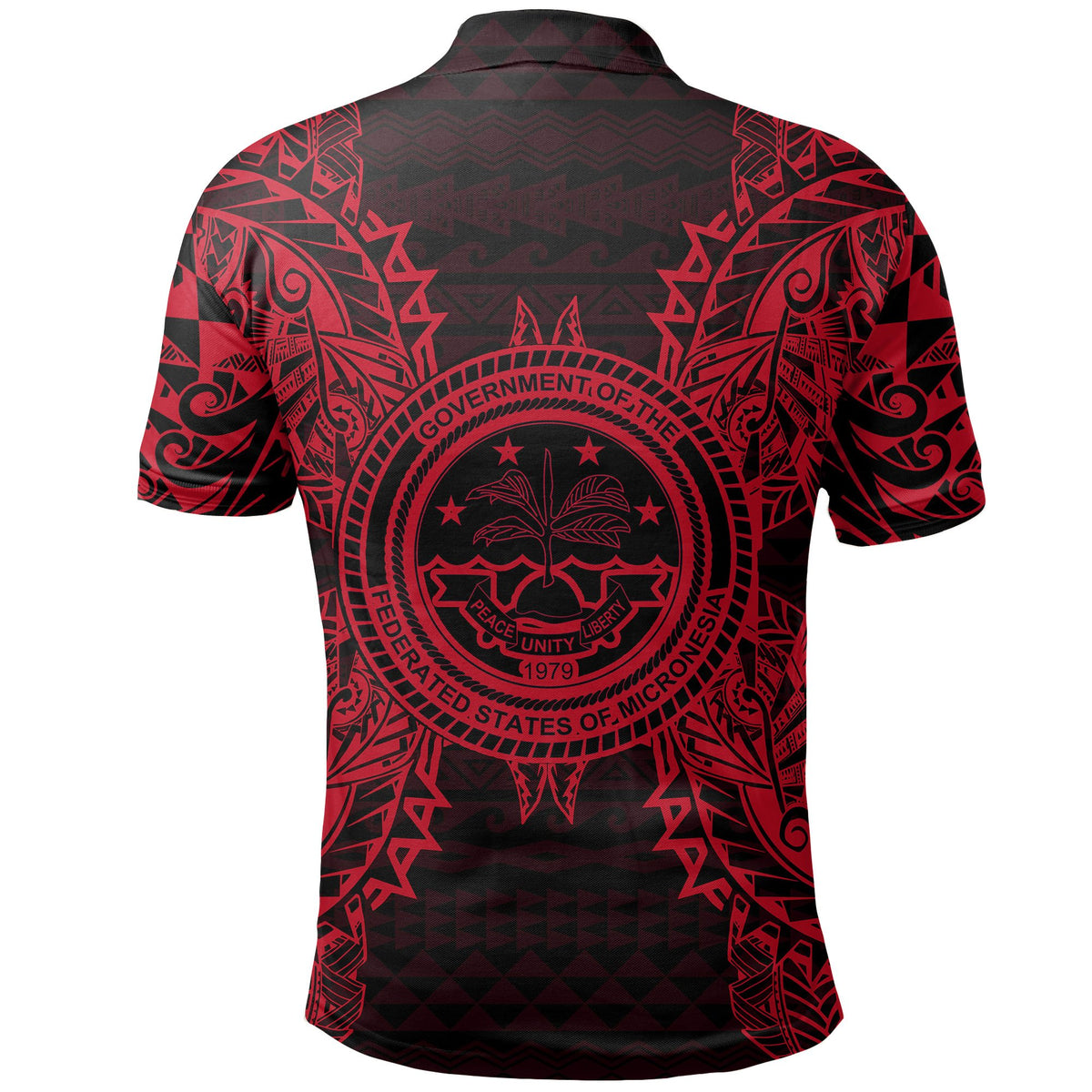 Federated States of Micronesian Polo Shirt Federated States of Micronesian Seal Map Polynesian Tattoo Red - Polynesian Pride