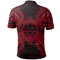 Federated States of Micronesian Polo Shirt Federated States of Micronesian Seal Map Polynesian Tattoo Red - Polynesian Pride