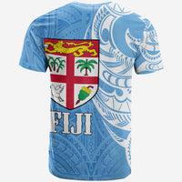 Fiji Coat of Arms T Shirt Turquoise Color LT7 - Polynesian Pride