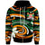 Fiji Zip Hoodie Vortex Style Unisex Green Orange - Polynesian Pride