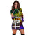 Fiji Custom Personalised Hoodie Dress - Rainbow Polynesian Pattern - Polynesian Pride