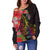 Fiji Women's Off Shoulder Sweater - Tropical Hippie Style - Polynesian Pride