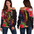 Fiji Women's Off Shoulder Sweater - Tropical Hippie Style Black - Polynesian Pride