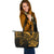 Fiji Leather Tote - Gold Color Cross Style - Polynesian Pride