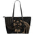 Fiji Polynesian Leather Tote Bag - Gold Tribal Wave Black - Polynesian Pride