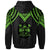 Fiji Custom Zip up Hoodie Polynesian Armor Style Green - Polynesian Pride