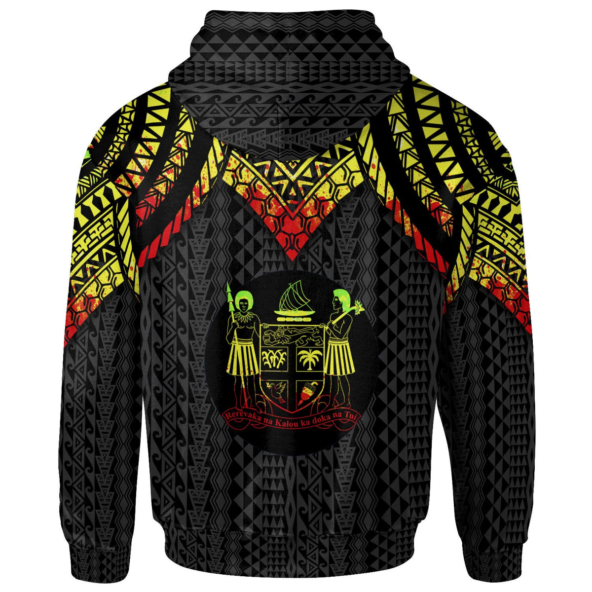 Fiji Custom Zip up Hoodie Polynesian Armor Style Reagge - Polynesian Pride