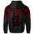 Fiji Custom Zip up Hoodie Polynesian Armor Style Red - Polynesian Pride