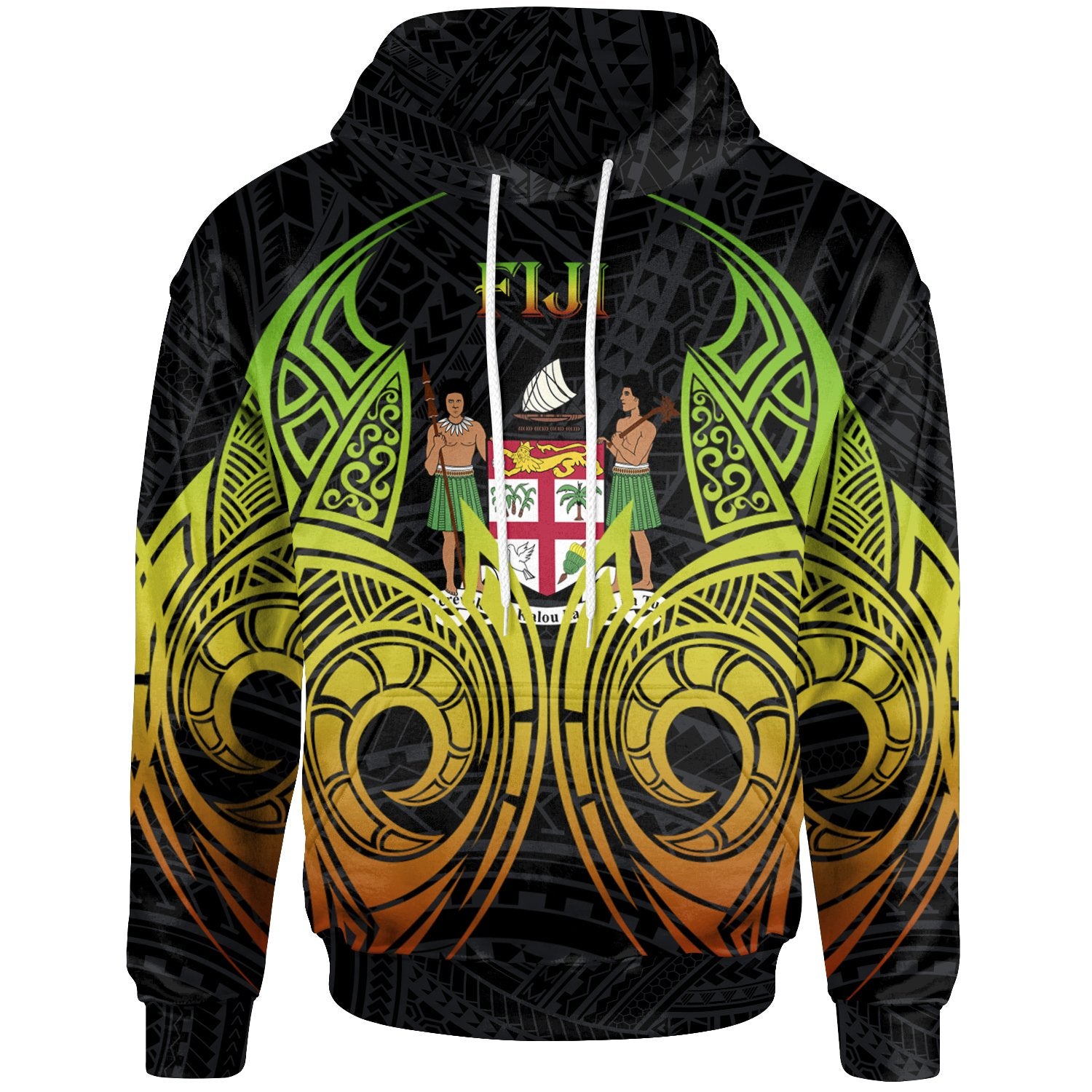 Fiji Hoodie Polynesian Reggae Tatoo Unisex Reggae - Polynesian Pride