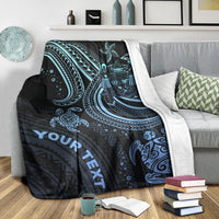 Fiji Custom Personalised Premium Blanket - Blue Turtle - Polynesian Pride