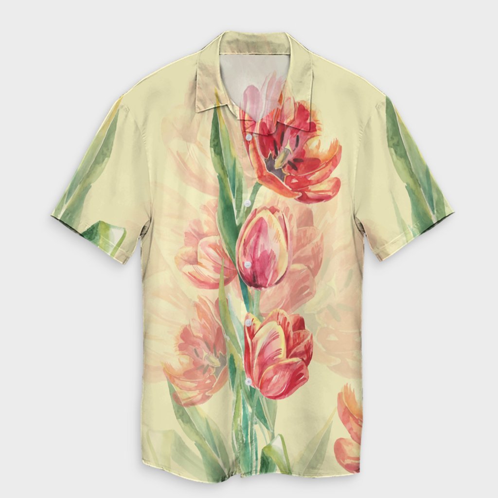 Flower Art Hawaiian Shirt - AH Unisex Black - Polynesian Pride