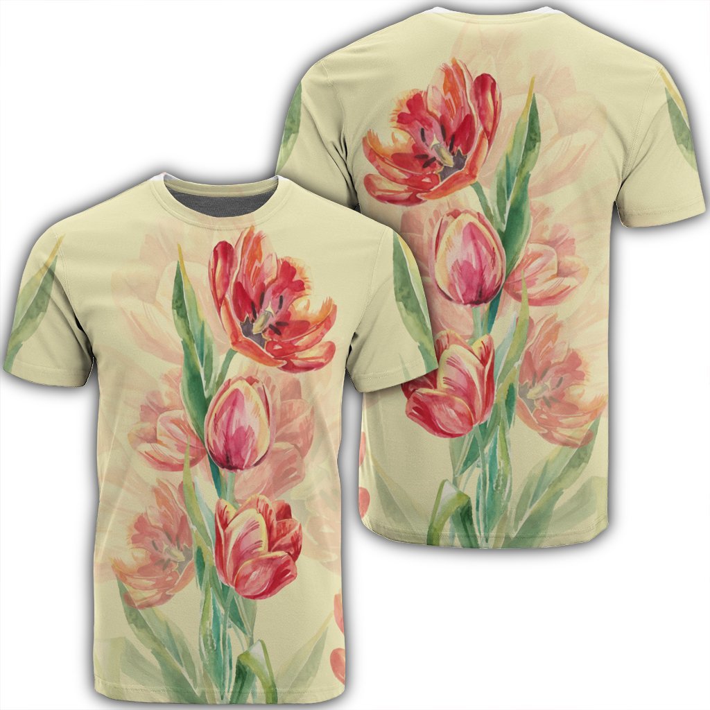 Flower Art T Shirt Unisex Black - Polynesian Pride