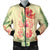 Flower Art Bomber Jacket - AH Black Unisex - Polynesian Pride