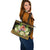 French Polynesia Leather Tote - Polynesian Gold Patterns Collection - Polynesian Pride