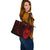 French Polynesia Leather Tote - Red Color Cross Style - Polynesian Pride