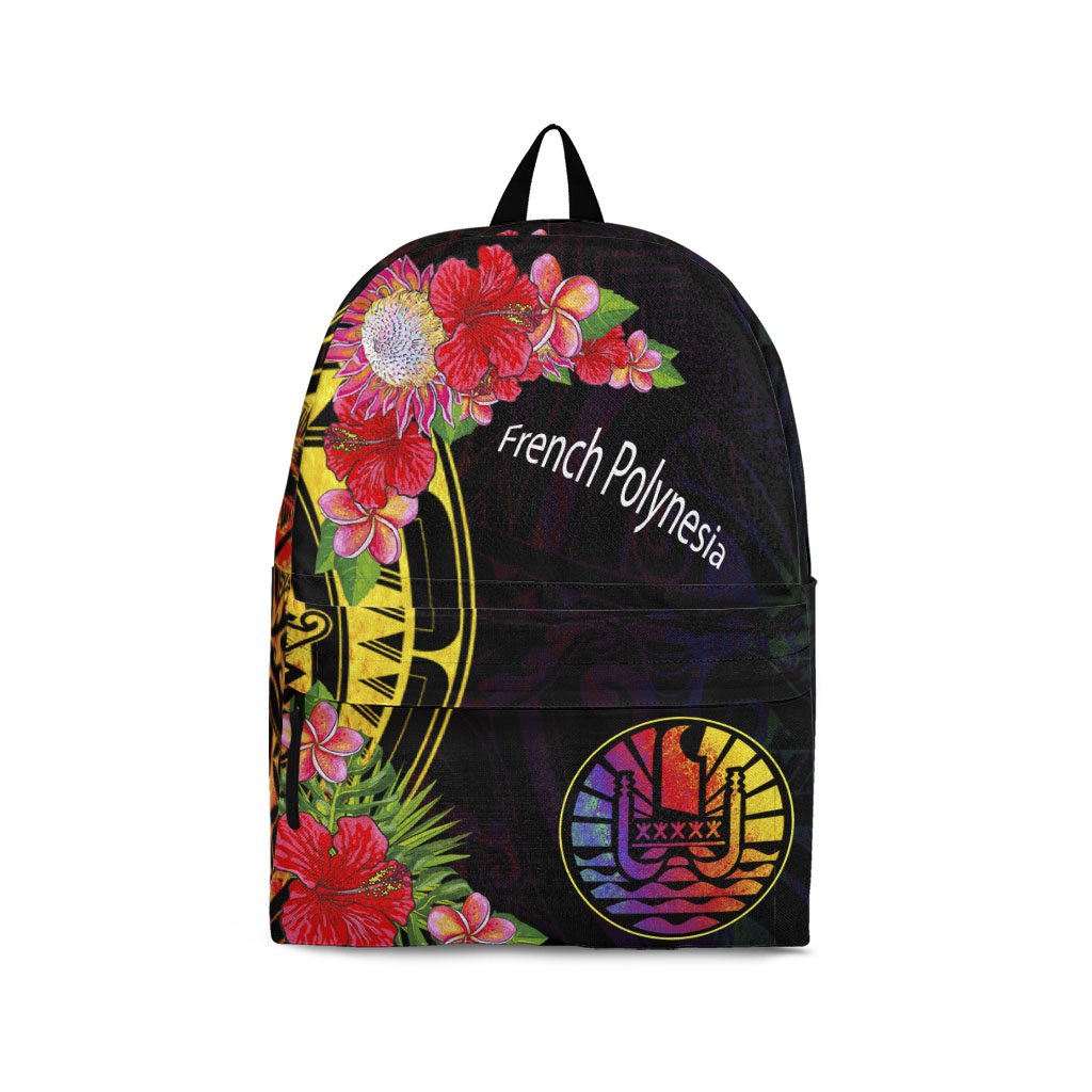 French Polynesia Backpack - Tropical Hippie Style Black - Polynesian Pride