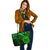 French Polynesia Leather Tote - Green Color Cross Style - Polynesian Pride