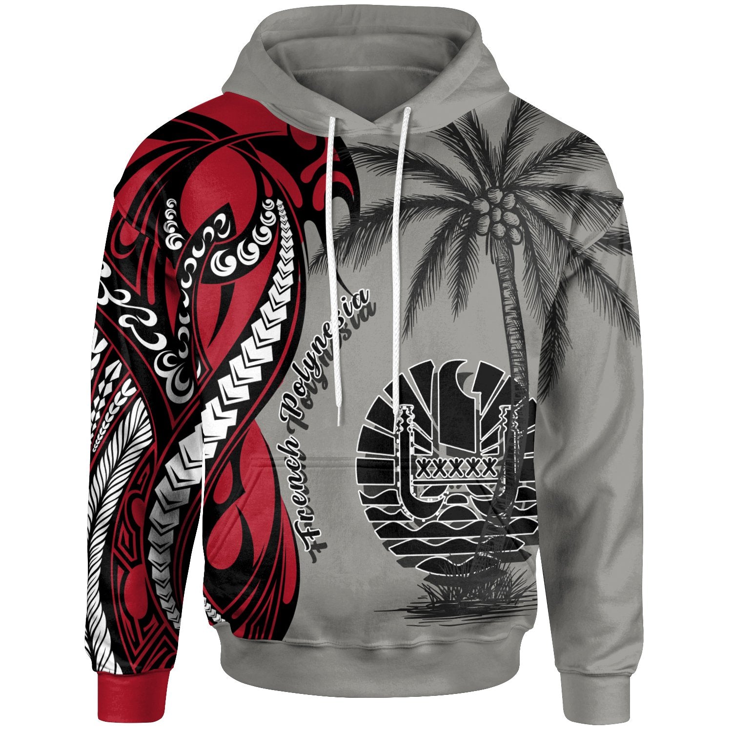 French Polynesia Hoodie Classical Coconut Tree Unisex Gray - Polynesian Pride