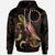 Cook Islands Polynesian Hoodie Turtle With Blooming Hibiscus Gold Unisex Gold - Polynesian Pride