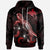 Papua New Guinea Polynesian Hoodie Turtle With Blooming Hibiscus Red Unisex Red - Polynesian Pride