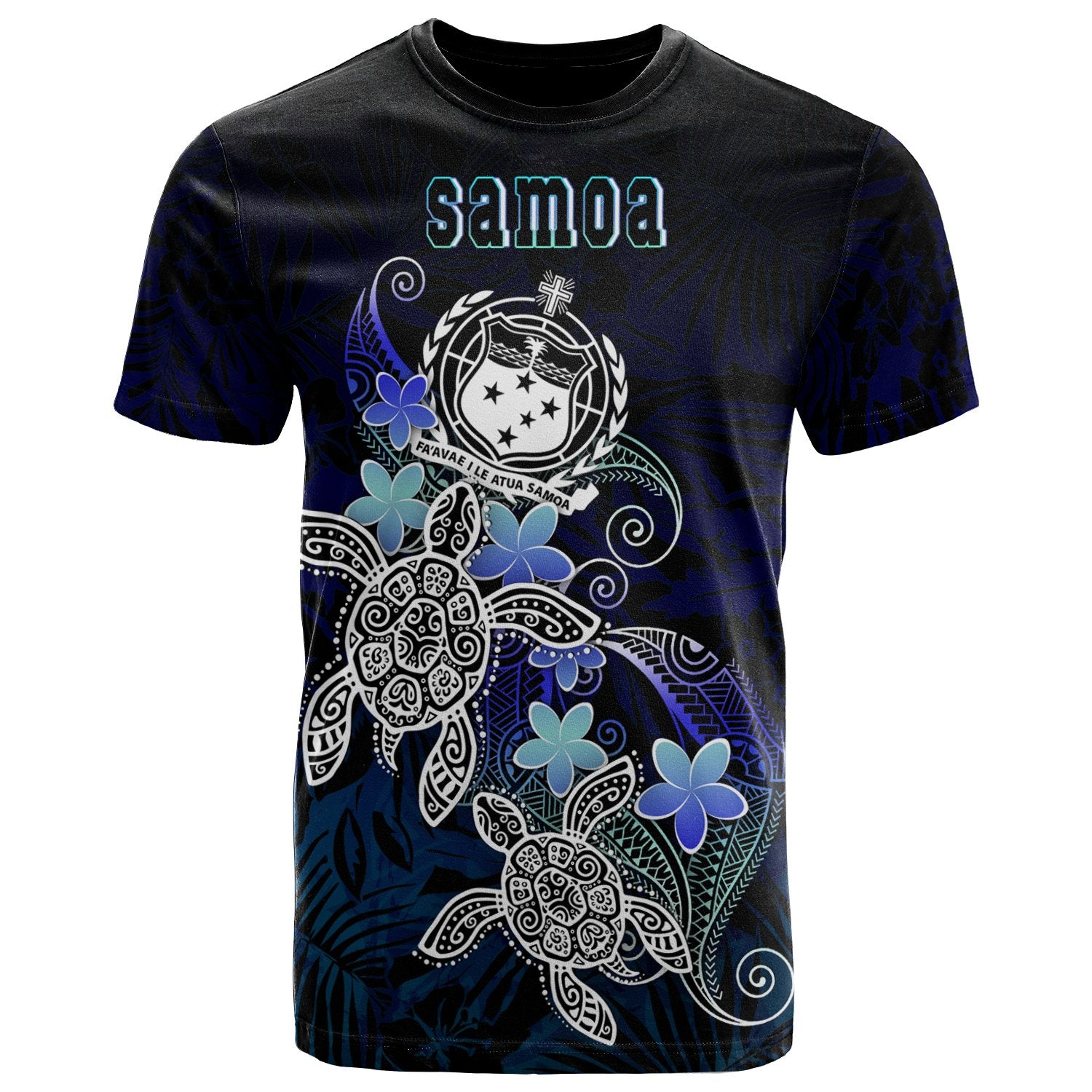 Samoa Polynesian T Shirt Blue Turtle Couple Unisex Blue - Polynesian Pride