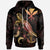 Hawaii Polynesian Hoodie Turtle With Blooming Hibiscus Gold Unisex Gold - Polynesian Pride