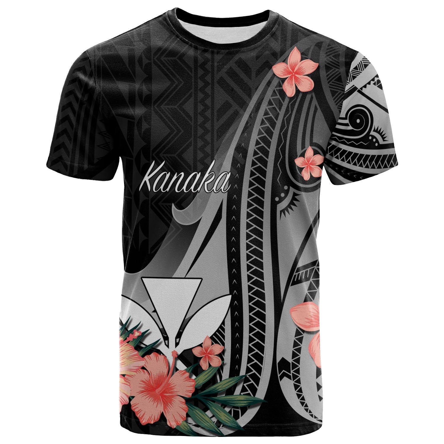Kanaka Maoli T Shirt Polynesian Hibiscus Pattern Style Unisex Black - Polynesian Pride