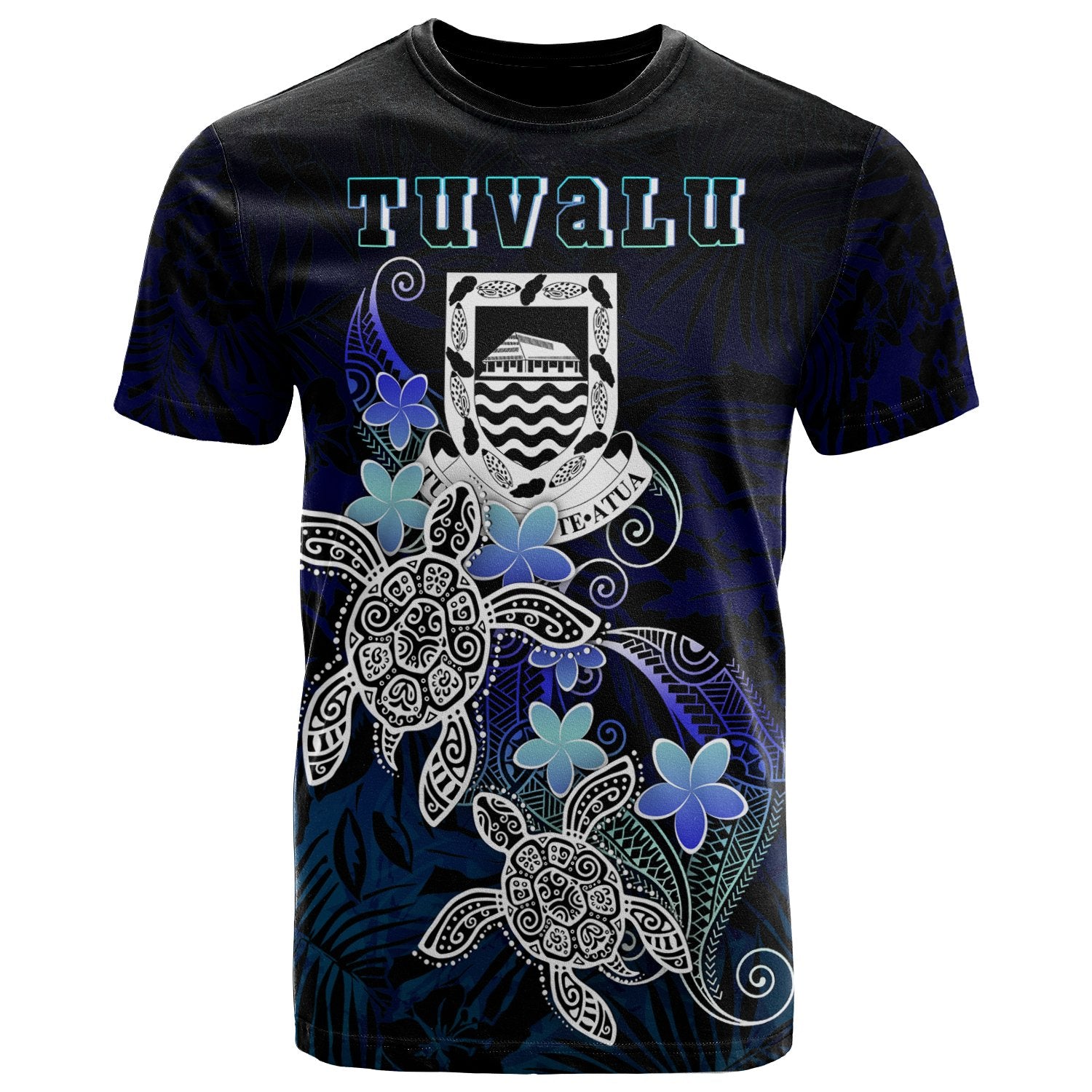 Tuvalu Polynesian T Shirt Blue Turtle Couple Unisex Blue - Polynesian Pride