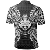 Federated States of Micronesian Polo Shirt Federated States of Micronesian Seal Map Polynesian Tattoo Black - Polynesian Pride