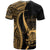 Tuvalu Custom T Shirt Gold Micronesian Tentacle Tribal Pattern - Polynesian Pride