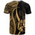 Tonga T Shirt Gold Polynesian Tentacle Tribal Pattern - Polynesian Pride