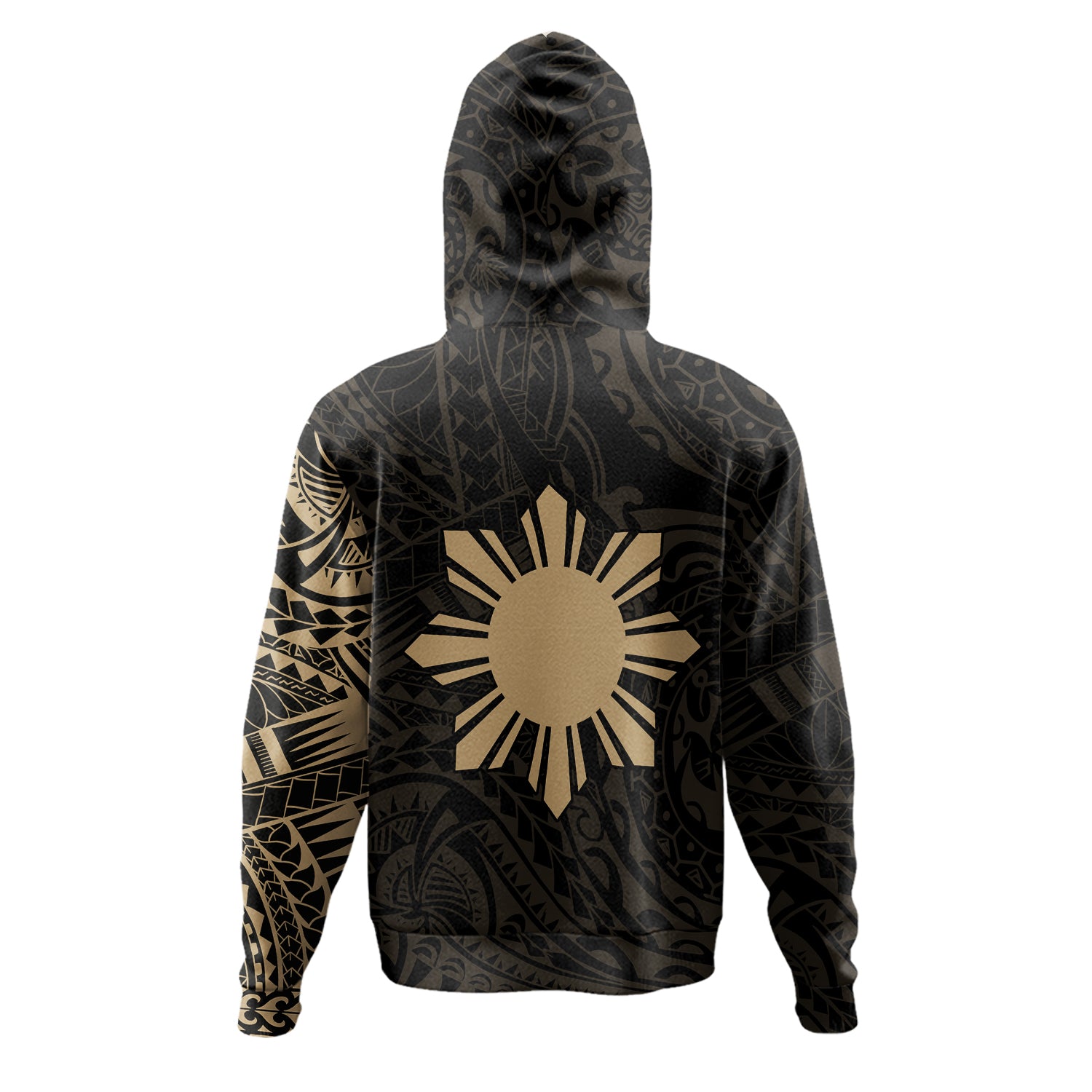 Philippines Polynesian Tattoo Style Hoodie Multicolor Zip Hoodie Gold - Polynesian Pride
