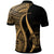 Niue Polo Shirt Gold Polynesian Tentacle Tribal Pattern - Polynesian Pride