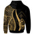 Guam Custom Zip up Hoodie Gold Tentacle Tribal Pattern - Polynesian Pride