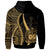 Samoa Custom Zip up Hoodie Gold Tentacle Tribal Pattern - Polynesian Pride