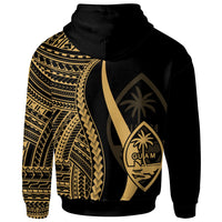 Guam Hoodie Gold Tentacle Tribal Pattern - Polynesian Pride