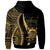 Tuvalu Zip up Hoodie Gold Tentacle Tribal Pattern - Polynesian Pride