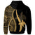 Papua New Guinea Custom Zip up Hoodie Gold Tentacle Tribal Pattern - Polynesian Pride