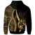 Tonga Custom Zip up Hoodie Gold Tentacle Tribal Pattern - Polynesian Pride