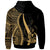 Vanuatu Custom Zip up Hoodie Gold Tentacle Tribal Pattern - Polynesian Pride