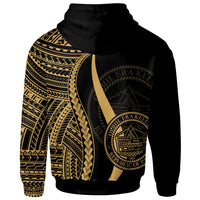 Palau Hoodie Gold Tentacle Tribal Pattern - Polynesian Pride
