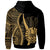 Tahiti Custom Zip up Hoodie Gold Tentacle Tribal Pattern - Polynesian Pride