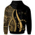 Cook Islands Custom Zip up Hoodie Gold Tentacle Tribal Pattern - Polynesian Pride