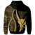 Hawaii Custom Zip up Hoodie Gold Tentacle Tribal Pattern - Polynesian Pride