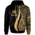 Samoa Custom Zip up Hoodie Gold Tentacle Tribal Pattern Unisex Gold - Polynesian Pride