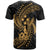 Kosrae Micronesian Custom T Shirt Gold Spiral Pattern Hibiscus - Polynesian Pride