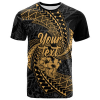 Yap Micronesian Custom T Shirt Gold Spiral Pattern Hibiscus Unisex GOLD - Polynesian Pride